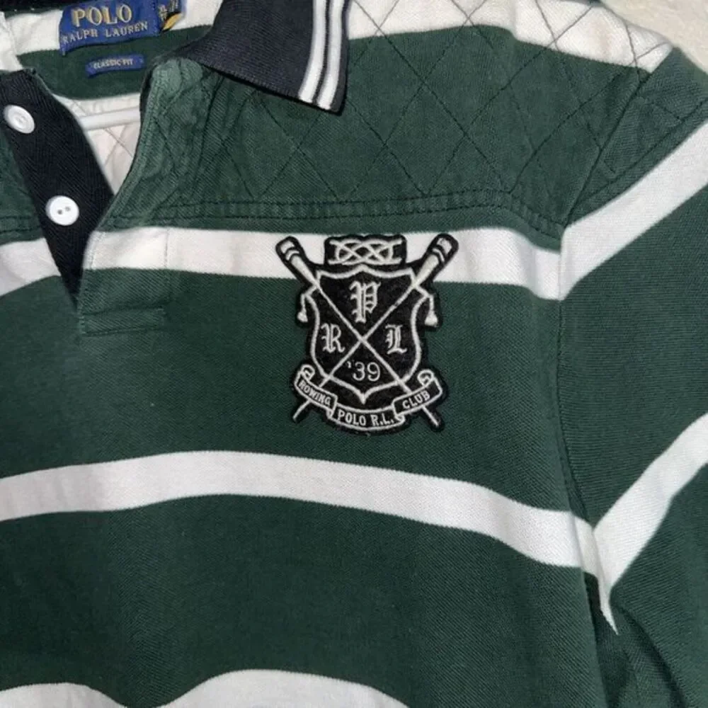 Polo Ralph Lauren Rowing Polo Shirt Mens X-Large‎ Green Short Sleeve 100% Cotton
